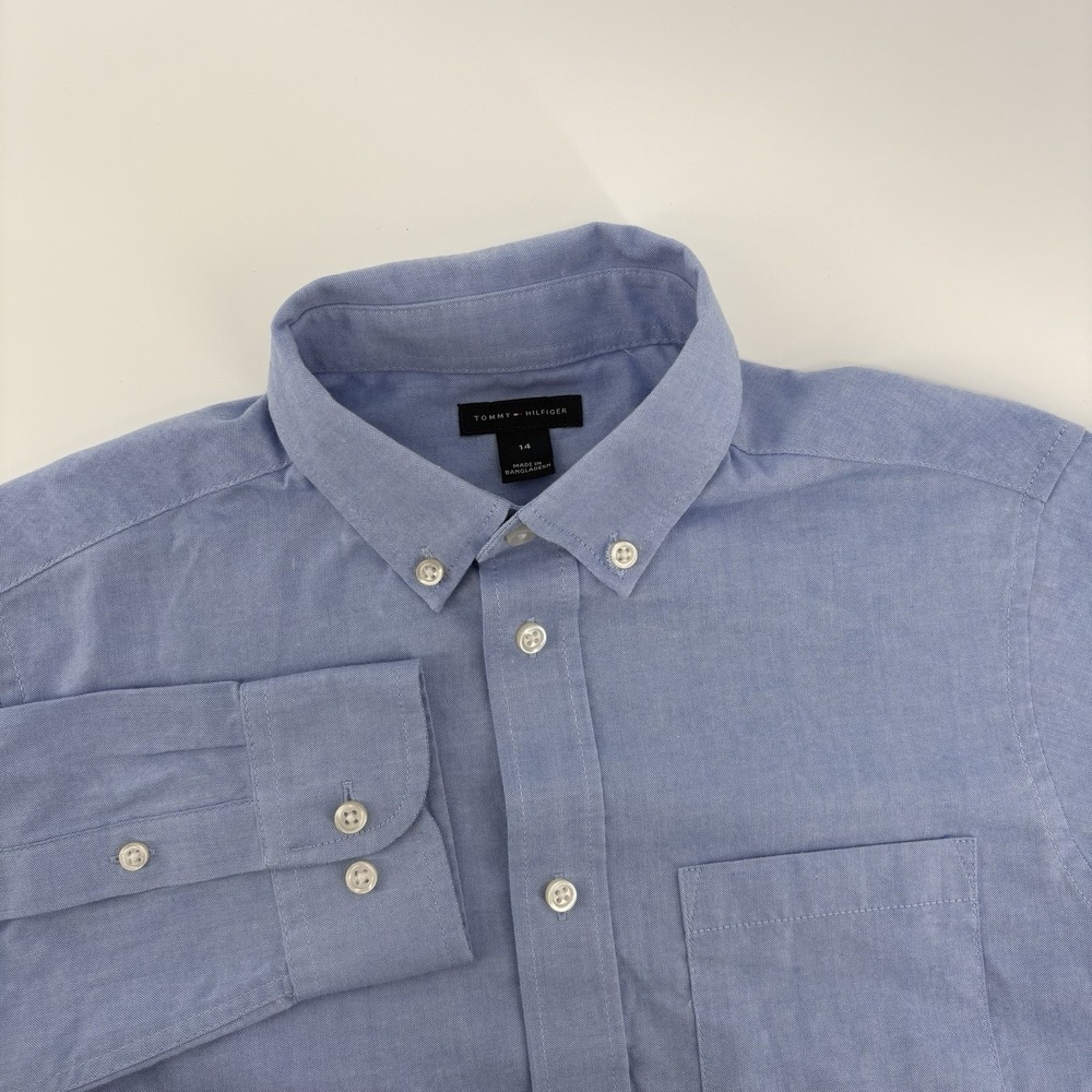 Tommy Hilfiger  Button Up Shirt Youth Blue Size 14